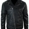 Mens-Distressed-Leather-Motorcycle-Jacket-Black-FRONT