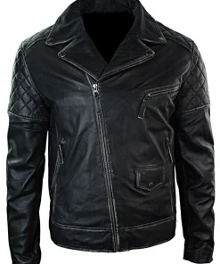Mens-Distressed-Leather-Motorcycle-Jacket-Black-FRONT
