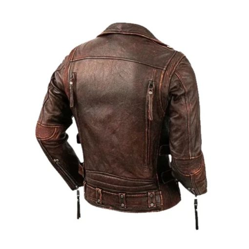 Men's Genuine Cowhide Motorcycle Jacket - Image 2