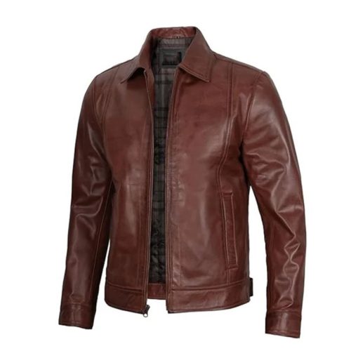 Men Simple Cafe Racer Jacket