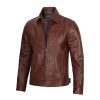 Men Simple Cafe Racer Jacket