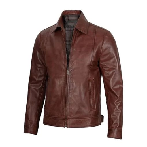 Men Simple Cafe Racer Jacket