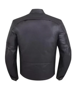 Mens-Snap-Tab-Collar-Black-Motorcycle-Leather-Jacket