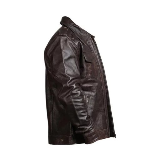 Men Vintage Dark Brown Jacket