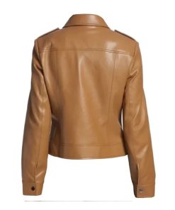 Moto Faux Brown Leather Jacket
