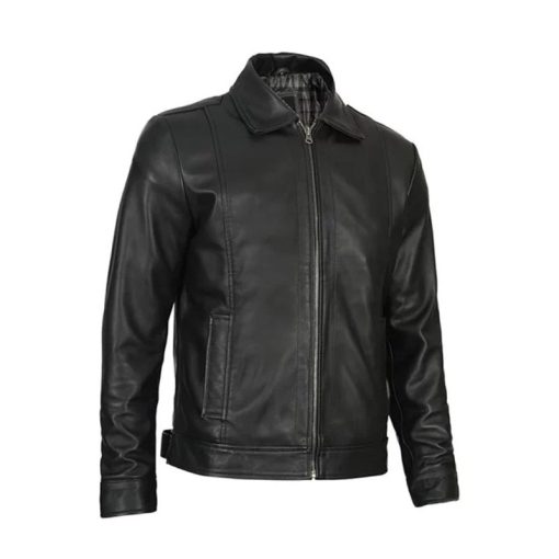 Men Simple Cafe Racer Jacket