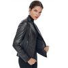 Women’s Real Black Leather Cafe Racer Jacket