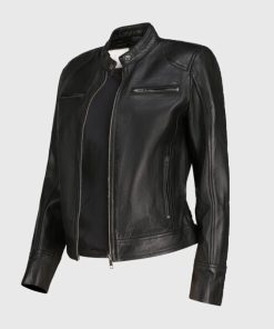 Women’s Black Biker Leather Jacket