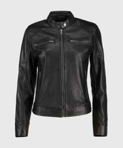 Women’s Black Biker Leather Jacket