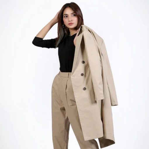 Women's Trench Coat Beige - Image 3