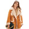 Womens Shearling Sheepskin Aviator Coat