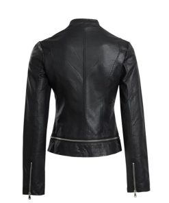 Womens Faux Leather Moto Jacket