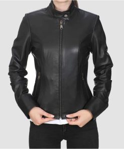 Women's Slimfit Black Leather Jacket