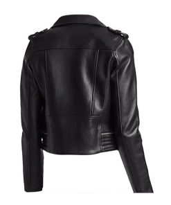 Moto Biker Black Leather Jacket