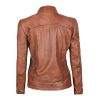 Womens Motorcycle Brown Leather Jacket