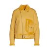 Women’s Orange Shearling Leather Jacket