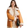 Womens Shearling Sheepskin Aviator Coat