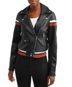 Womens-Striped-Black-Leather-Jacket 3
