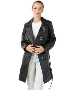 Women’s Real Black Leather Coat