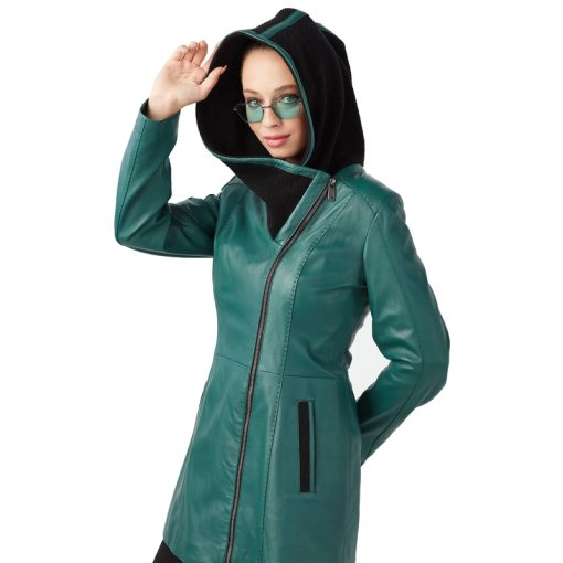 Women’s Real Turquoise Leather Coat