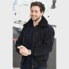 Aaron Taylor-Johnson Suede Aviator Bomber Jacket