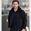Aaron Taylor-Johnson Suede Aviator Bomber Jacket