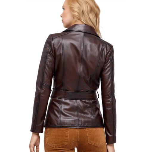 Women’s Real Brown Leather Gale Coat