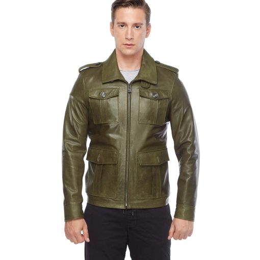 Men’s Real Green Leather Jacket