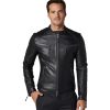 Men’s Real Black Leather Sport Dazzling Jacket