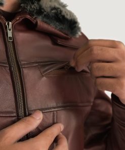 Evan Hart Fur Brown Leather Jacket