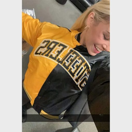 Livvy Dunne Pittsburgh Steelers Cropped Satin Jacket - Image 2