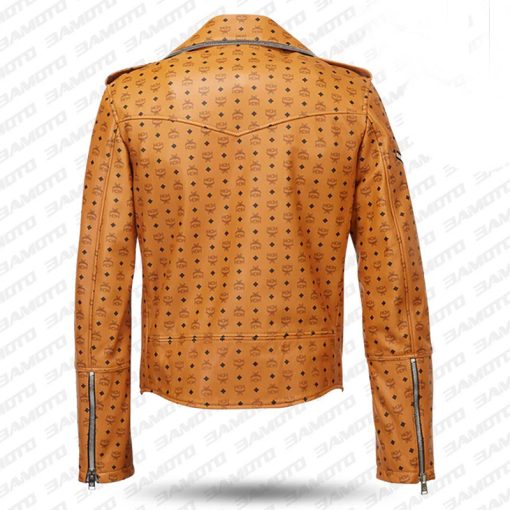 Mcm Visetos Biker Leather Jacket