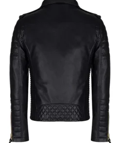 Mens-Gold-Zippers-Motorcycle-Leather-Jacket-Back 2