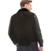 Men’s Real Black Leather Jumbo Suede Jacket