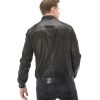 Men’s Real Black Leather Square Printed Vegetal Jacket