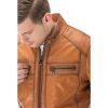 Men’s Real Light Brown Leather Black-out Jacket