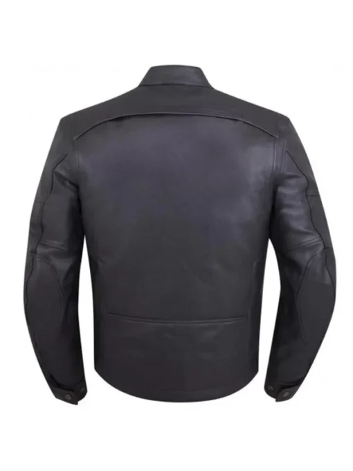 Men’s Classic Black Leather Motorcycle Jacket Slim Fit Biker Style - Image 2