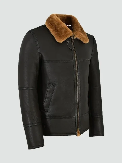 Mens-Traditional-Brown-Shearling-Jacket