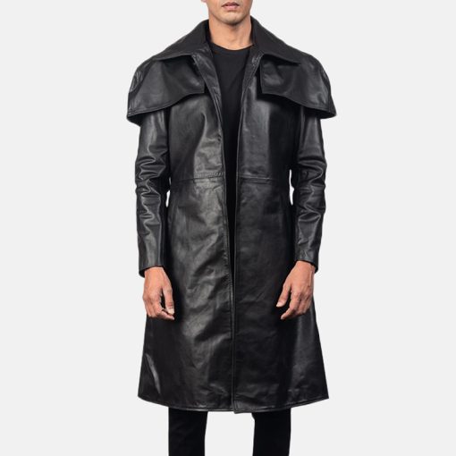 Classic Black Leather Duster