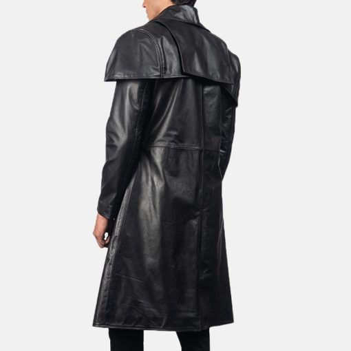 Classic Black Leather Duster