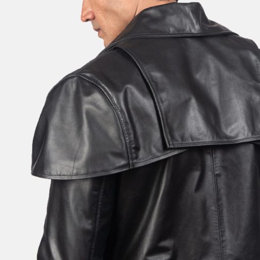Classic Black Leather Duster - Image 5