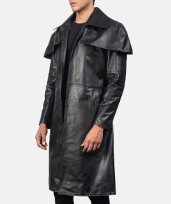 Classic Black Leather Duster