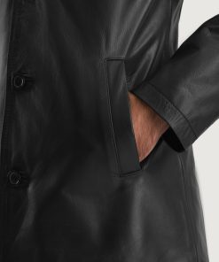Urban Slate Black Leather Coat