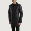 Urban Slate Black Leather Coat