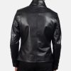 Mod Black Leather Peacoat