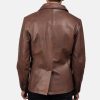 Mr. Bailey Brown Leather Naval Peacoat