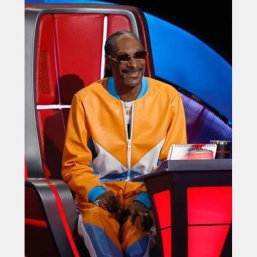 The Voice S026 Snoop Dogg Colorblock Faux Leather Jacket - Image 3