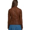 Women’s Real Brown Leather Moto Style Jacket