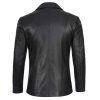 Men's Two Button Black Leather Blazer