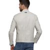 Men’s Real White Leather Jacket